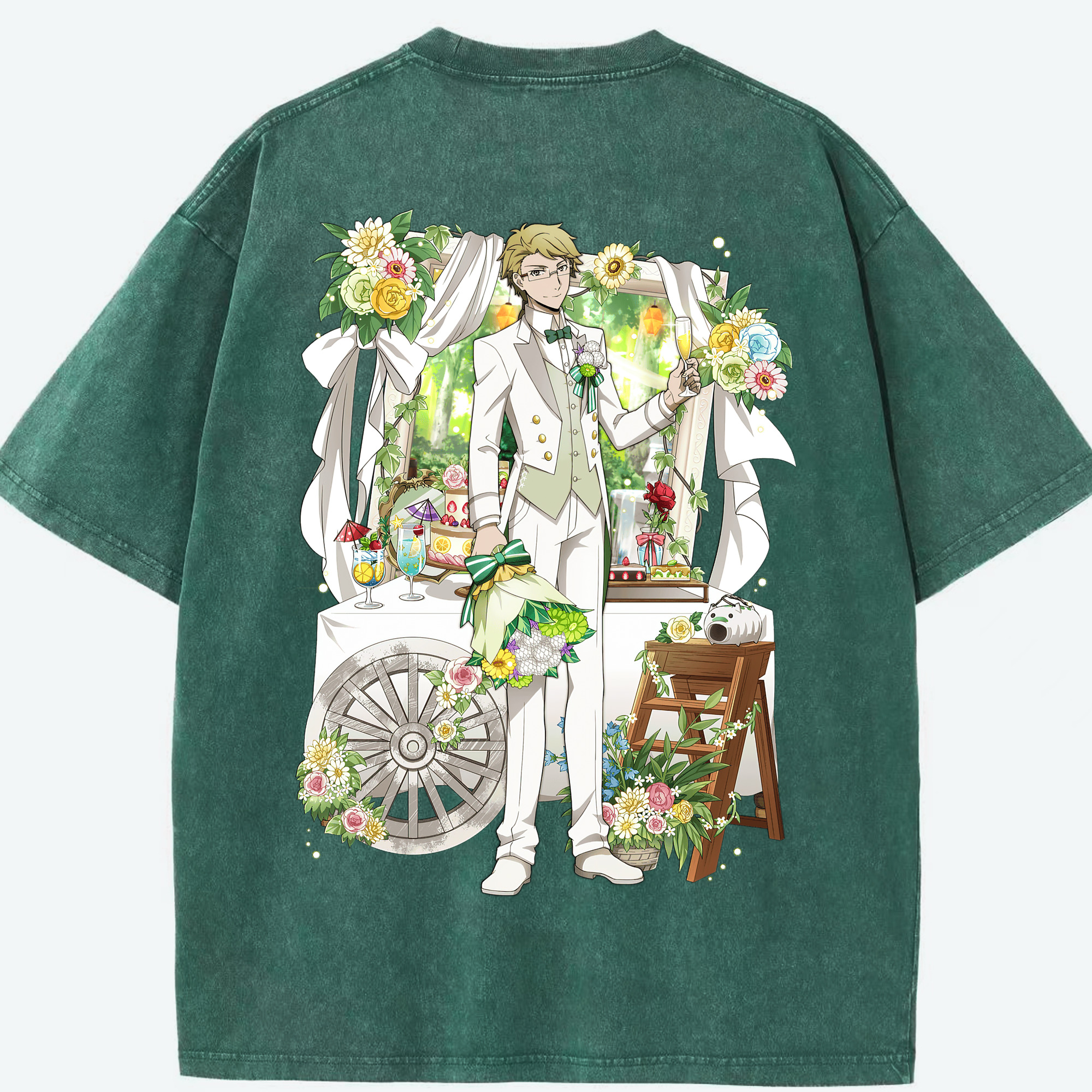 （画像用） 文豪ストレイドッグス Bungo Stray Dogs 綿100% ヴィンテージ風 半袖Tシャツ（背面プリント）